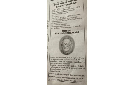 DISPARITION DE &quot;GAMBA&quot;