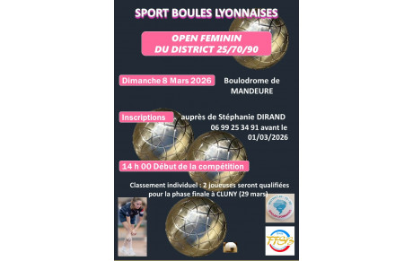 8 mars OPEN FEMININ