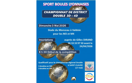 3 mai DISTRICT DOUBLE